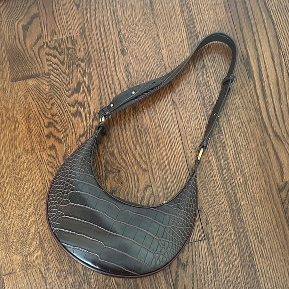 JW PEI Handbags - JW PEI Dark Brown Croc-Embossed Shoulder Bag